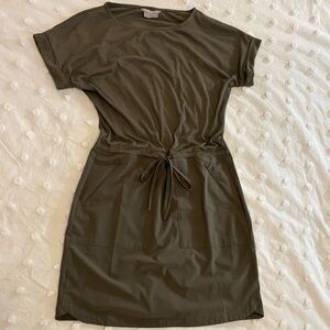Royal Robbins Spotless Evolution Tie Waist Dress in Everglade